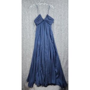 Zara Navy Blue Polka Dot Maxi Dress